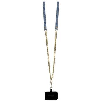 Guess GUHCP16SP4TDSCPB Leather Metal Logo Strass Crossbody Aizsargapvalks priekš iPhone 16 6.1