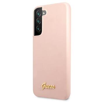 Guess GUHCS22MLSLMGPP Hardcase Silicone Script Metal Logo Защитный чехол для Samsung Galaxy S22+ S906 / розовый (GUHCS22MLSLMGPP)