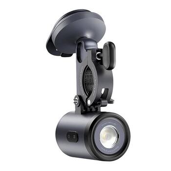 Baseus PrimeTrip 2-in-1 Velosipēda turētājs Tālruņa turētājs + lukturis / melns (C12569000121-00)