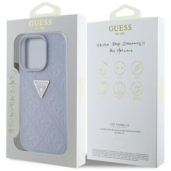 Case Guess Hot Stamp 4G Pattern Triangle Metal Logo Aizsargapvalks priekš iPhone 16 Pro / violets (GUHCP16LPGP4STRU)