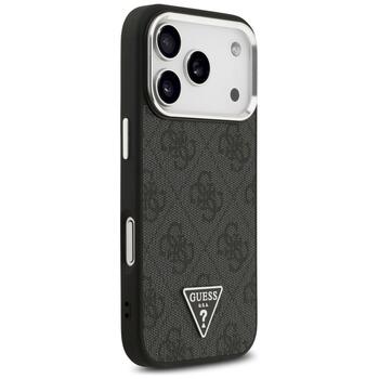 Guess 4G Triangle Logo MagSafe Case Защитный чехол для iPhone 17 Pro / чёрно-серебристый (GUHMP17LP4TSRCMK)