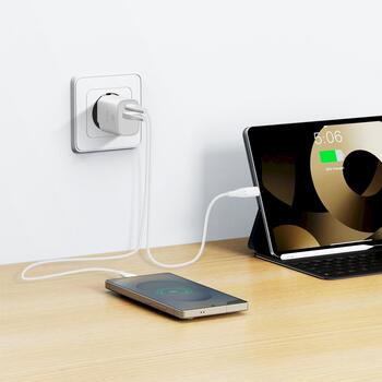 Swissten Edge GaN Зарядное устройство USB-C PD 20W + USB-A 18W QC (22071713)