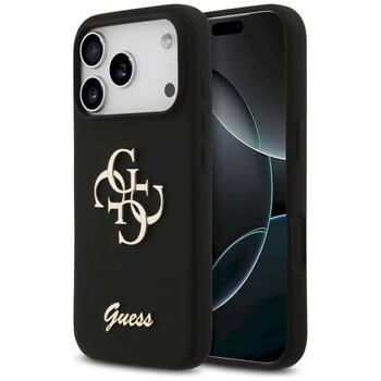 Guess Silicone Big 4G Script case Защитный чехол для iPhone 17 Pro / чёрный (GUHCP17LSC4GSMK)