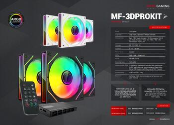 Mars Gaming MF3DPROKIT ARGB 120mm Комплект кулеров для компьютера с дистанционным управлением (MF3DPROKIT)