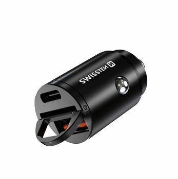 Swissten 30W Nano Metāla Automašīnas Lādētājs ar 30W PD / SCP (20111770)