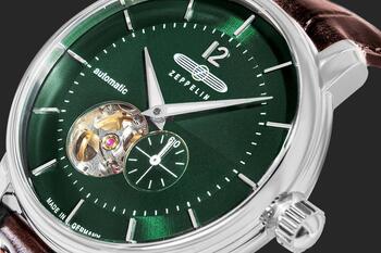 ZEPPELIN LZ120 Open Heart Automatic Vīriešu pulkstenis 8166-4 / sudraba (8166-4)