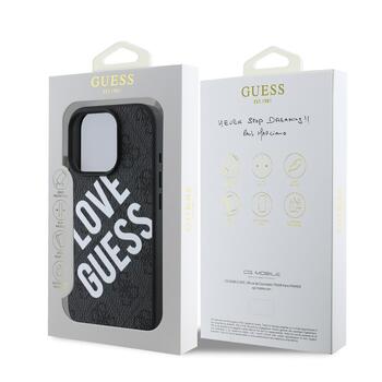 Guess PU Leather 4G Big Love Logo MagSafe Case Защитный чехол для iPhone 16 Pro / чёрный (GUHMP16LP4PLGWK)
