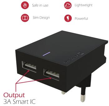 Swissten MFI Apple Сертифицированное Зарядное устройство USB 3А / 15W С проводом Lightning 1.2m (SW-DET-3AWCLMFI-BK)