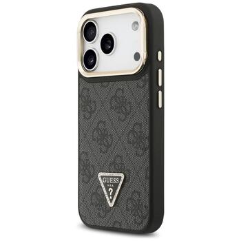 Guess 4G PU Triangle Logo & Stand Camera Magsafe Aizsargapvalks priekš iPhone 17 Pro / melns (GUHMP17LPCS4GPTK)