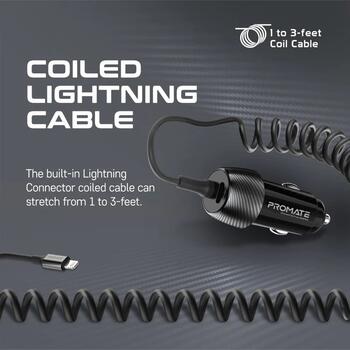 Promate PowerDrive-33PDI Auto lādētājs 33W / Lightning + USB-C (POWERDRIVE33PDI)
