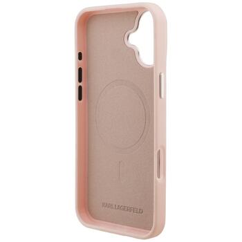 Case Karl Lagerfeld Initial & Metal Logo MagSafe Защитный чехол для iPhone 16 Plus / розовый (KLHMP16MPGFKLRDP)