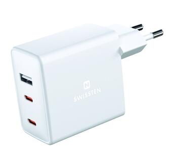 Swissten GaN Tīkla Lādētājs 2 x USB-C / USB / 70W (22054100)