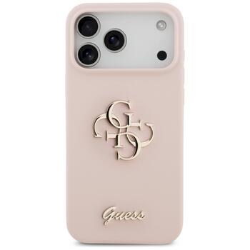 Guess Silicone Big 4G Script Case Защитный чехол для iPhone 17 Pro Max / розовый (GUHCP17XSC4GSMP)