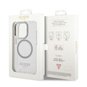 Guess GUHMP14LHTRMS Metal Outline Magsafe Hardcase Aizsargapvalks priekš iPhone 14 Pro 6,1