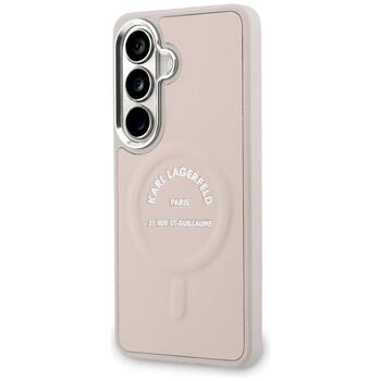 Case Karl Lagerfeld Embossed Ring RSG Logo MagSafe Защитный чехол для Samsung Galaxy S26 / розовый (KLHMS26SPSKRSGEP)