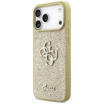 Guess Fixed Glitter Big 4G case Aizsargapvalks priekš iPhone 17 Pro Max / zelta (GUHCP17XHG4SGD)