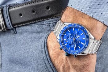 Giewont Vīriešu pulkstenis Chronograph Sapphire / sudraba-zils (GW9580-B3)