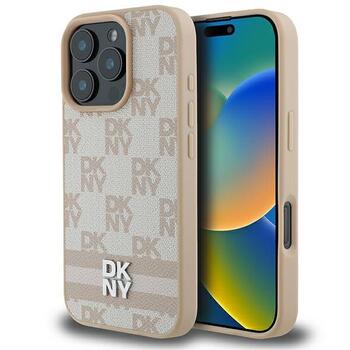 DKNY Checkered Pattern & Printed Stripes Защитный Чехол для Apple iPhone 16 Pro (DKHCP16LPCPTSSP)