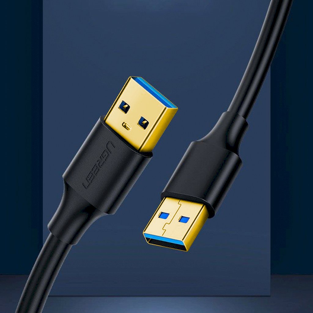 UGREEN 10371 USB kabelis USB 3.2 Gen 1 (3.1 Gen 1) 2 m USB-A 5 Gbit/s / melns, pelēks (UG-10371)