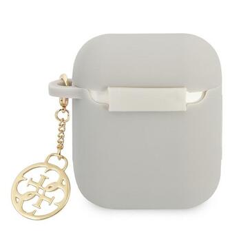 Guess GUA2LSC4EG AirPods cover Silicone Charm 4G Collection Защитный чехол для AirPods / серый (GUA2LSC4EG)