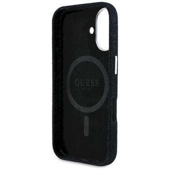 Case Guess Denim Triangle Logo MagSafe Aizsargapvalks priekš iPhone 16 / melns (GUHMP16SRJFWTLK)