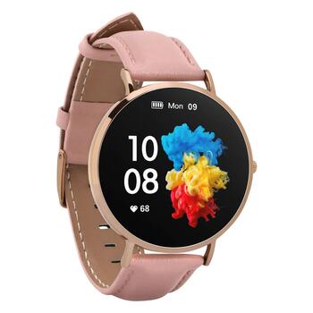 Garett Smartwatch Verona Sieviešu viedpulkstenis AMOLED / Bluetooth 5.1 / IP67 / GPS / SMS (VERONA_ZLOT_ROZO_SKOR)