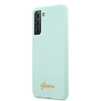 Guess GUHCS21MLSLMGLB Hardcase Silicone Script Metal Logo Защитный чехол для S21+ G996 / синий (GUHCS21MLSLMGLB)