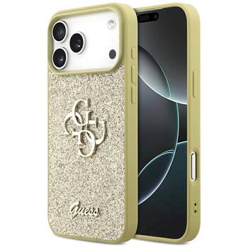 Guess Fixed Glitter Big 4G case Aizsargapvalks priekš iPhone 17 Pro Max / zelta (GUHCP17XHG4SGD)