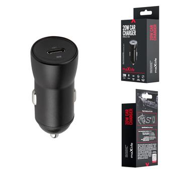 Maxlife MXCC-04 PD QC Automašīnas Lādētājs 1x USB-C / 20W (OEM0400334)