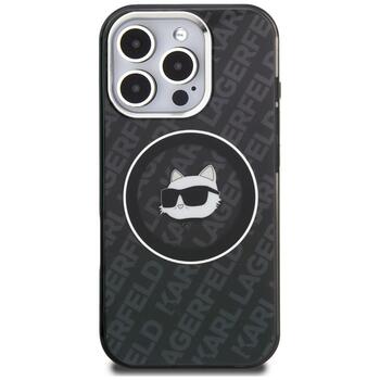 Karl Lagerfeld IML Choupette Head Logo MagSafe Aizsargapvalks priekš iPhone 16 Pro / melns (KLHMP16LHMKBCHK)