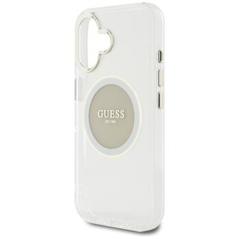 Case Guess IML Metal Colored Circle Classic Logo MagSafe Защитный чехол для iPhone 16 / серый (GUHMP16SHTDRCEDG)