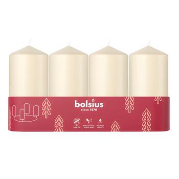 Bolsius Cilindra Sveces 4gab 100x48mm Cream (37306905)