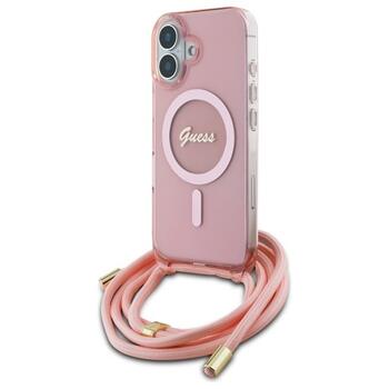 Guess GUHMP16SHCTSGNSP Hardcase Crossbody Cord Script MagSafe Защитный чехол для iPhone 16 6.1