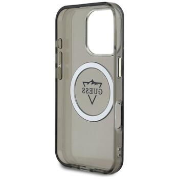 Guess IML Metal Mountain Logo MagSafe Case Защитный чехол для iPhone 16 Pro / чёрный (GUHMP16LHFGTMSLSK)