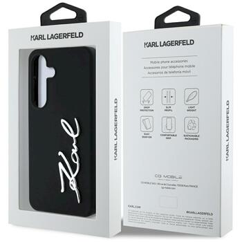 Case Karl Lagerfeld Silicone Metal Signature Logo Защитный чехол для Samsung Galaxy S25 / чёрный (KLHCS25SSCMSMVK)
