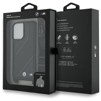 BMW M Edition Carbon Stripe & Strap Aizsargapvalks priekš Apple iPhone 16 Plus (BMHCP16M23PSCCK)