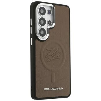 Case Karl Lagerfeld Embossed Ring Initials MagSafe Защитный чехол для Samsung Galaxy S26 Ultra / коричневый (KLHMS26LPGFKLRDW)