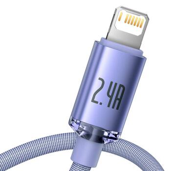 Baseus CAJY000005 Crystal Shine Series Data Cable Datu kabelis USB to Lightning 20W 1.2m / violets (CAJY000005)