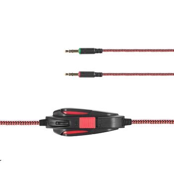 Modecom Volcano MC-831 Rage Spēļu Austiņas ar Mikrofonu / 3.5mm / 2.2m Vads (S-MC-831-RAGE-RED)