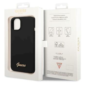 Guess GUHCP14MSLSMK Silicone Vintage Gold Logo Aizsargapvalks priekš iPhone 14 Plus / 15 Plus 6.7