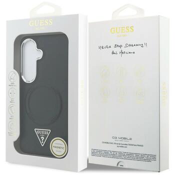 Guess Embossed Ring Triangle Logo MagSafe Защитный чехол для Samsung Galaxy S26 / чёрный (GUHMS26SPSDTSCMK)