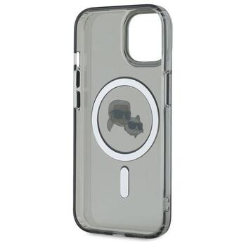 Karl Lagerfeld KLHMP15SHLSKCK Hardcase IML Metal Karl&Choupette Head Aizsargapvalks priekš iPhone 15 6.1