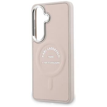 Case Karl Lagerfeld Embossed Ring RSG Logo MagSafe Защитный чехол для Samsung Galaxy S26 / розовый (KLHMS26SPSKRSGEP)