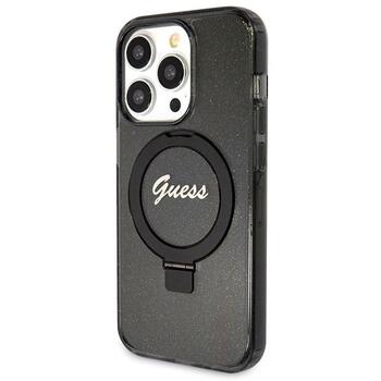 Guess GUHMP14XHRSGSK Hardcase Ring Stand Script Glitter MagSafe Защитный чехол для iPhone 14 Pro Max 6.7