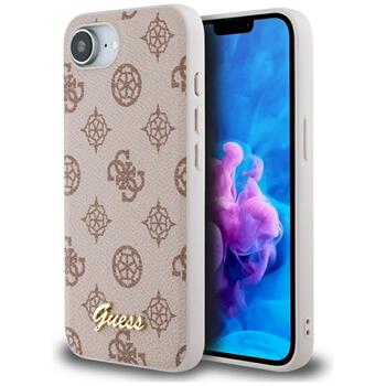 Case Guess Peony Script Logo MagSafe Защитный чехол для iPhone 16e / 17e / коричневый (GUHMPSE4PGPYSW)