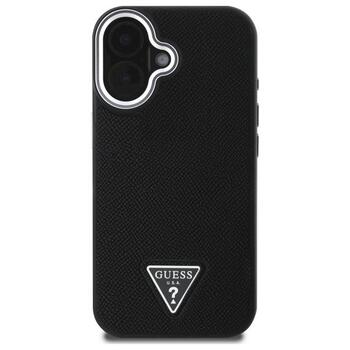 Guess GUHMP16MPGTSPSK Hardcase Grained Triangle MagSafe Aizsargapvalks priekš iPhone 16 Plus 6.7