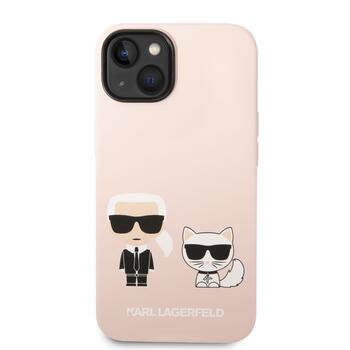 Karl Lagerfeld and Choupette Liquid Silicone Case Защитный чехол для iPhone 14 Plus / розовый (KLHCP14MSSKCI)