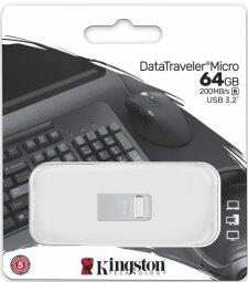 Kingston DTMC3G2/64GB DataTraveler Micro 64GB Флеш Память (DTMC3G2/64GB)
