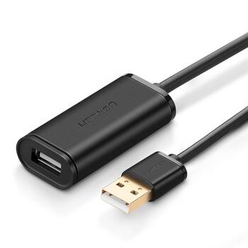 UGREEN US121 Кабель-удлинитель активный USB AM - AF 10m / чёрный (UG-10321)
