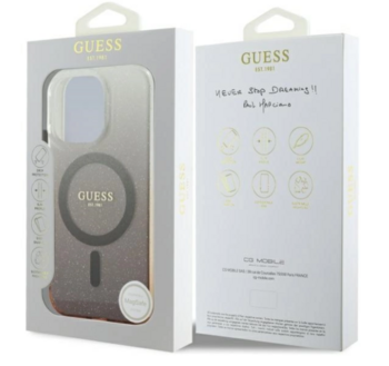 Guess IML Glitter Gradient MagSafe Защитный Чехол для Apple iPhone 16 Pro (GUHMP16LHGRCELW)
